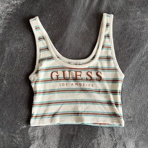 Guess Striped Cropped Tank Top